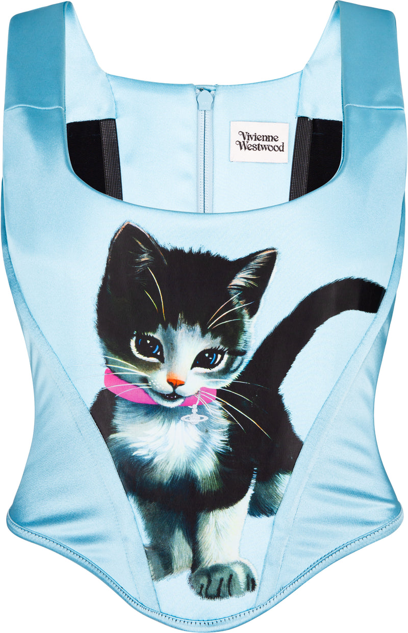 Vivienne Westwood Reissue Blue Satin Cat Corset