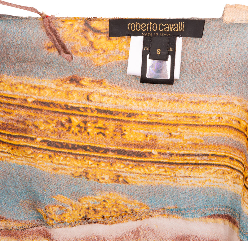 Roberto Cavalli Spring 2003 Runway Printed Silk Gown