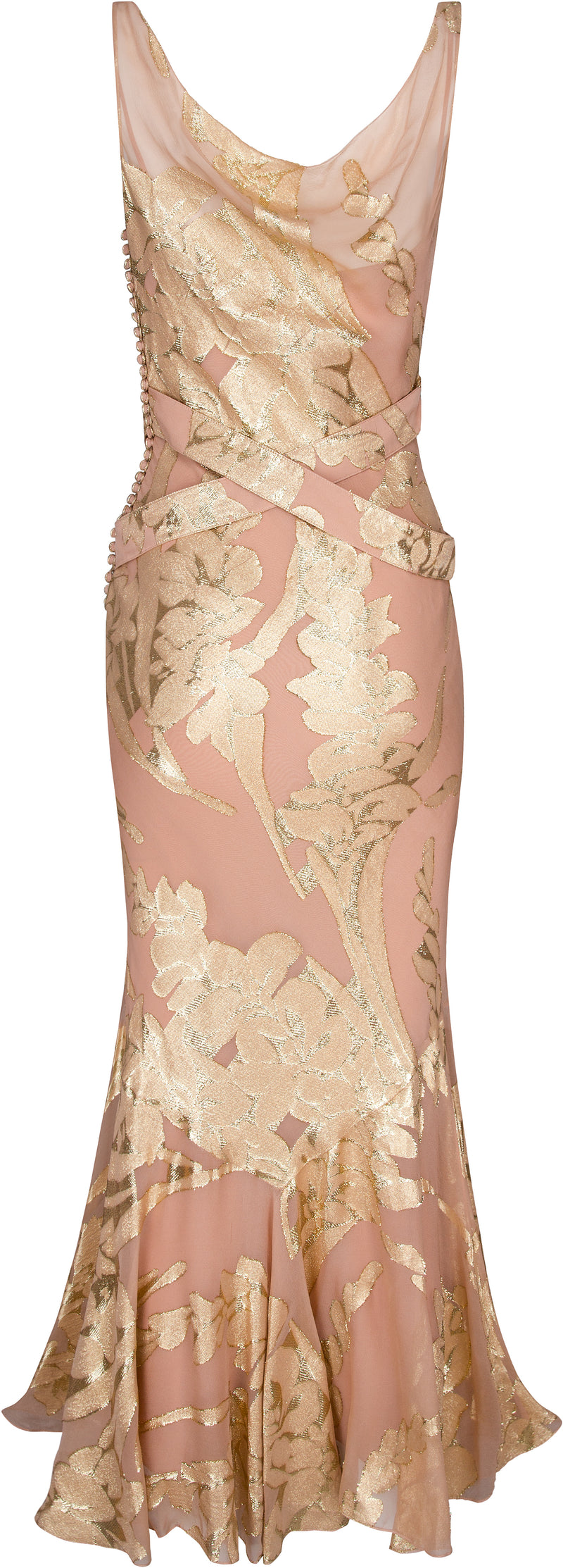 Christian Dior Fall 2004 Silk Chiffon Logo Belted Gown