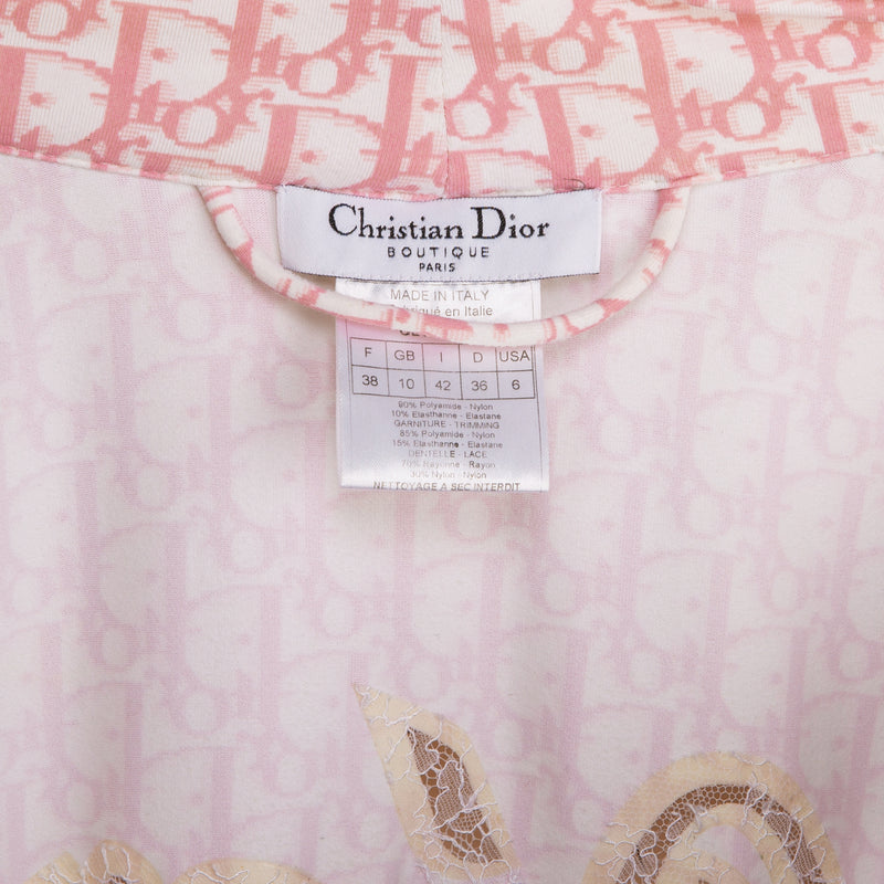 Christian Dior Pink Diorissimo Logo Robe Jacket