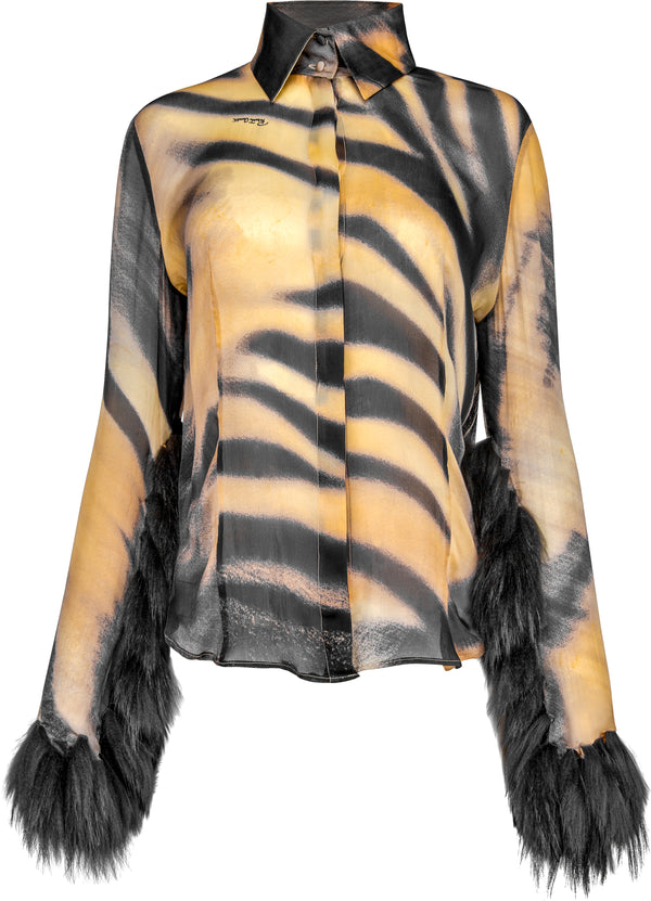 Roberto Cavalli Fall 2000 Silk Chiffon Printed Top