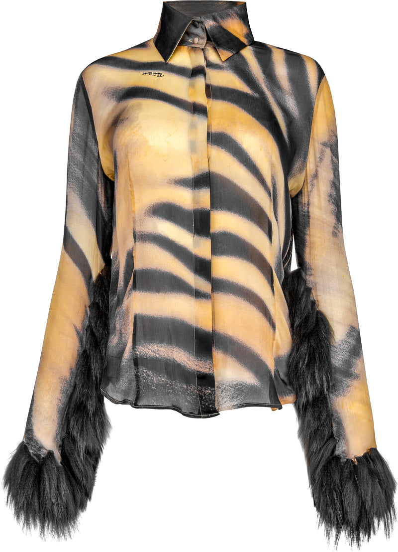 Roberto Cavalli Fall 2000 Silk Chiffon Printed Top
