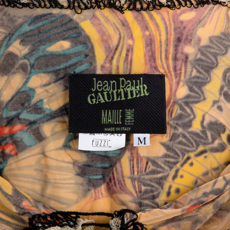 Jean Paul Gaultier Printed Lace-Up Corset Top