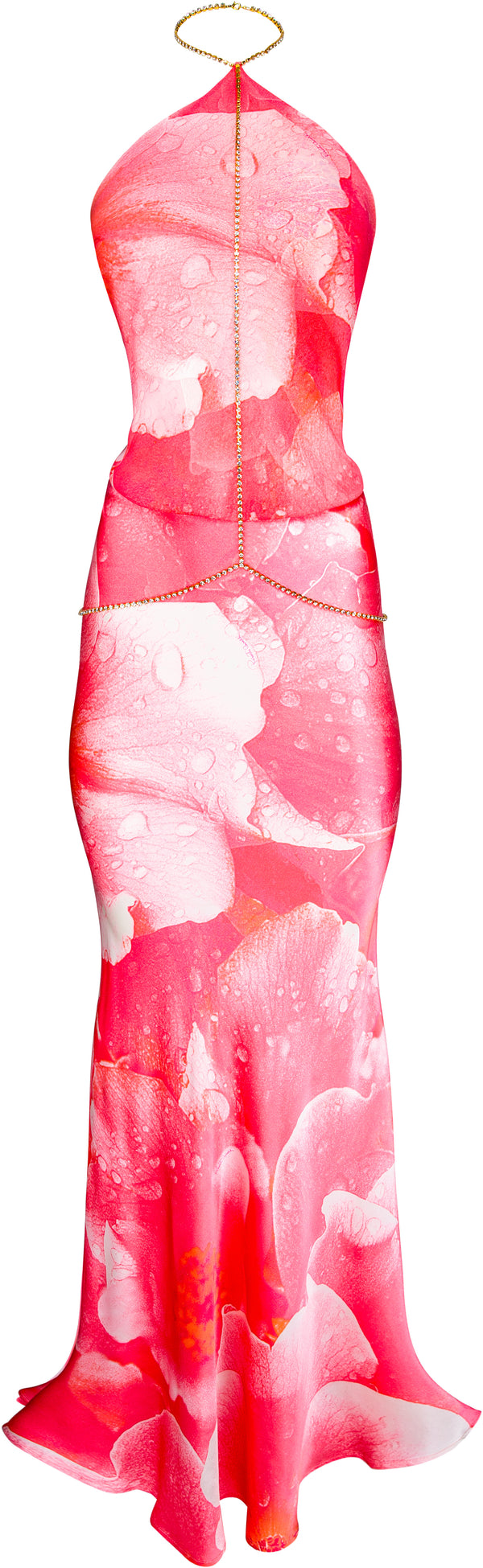 Roberto Cavalli Spring 2000 Runway Printed Crystal Harness Gown