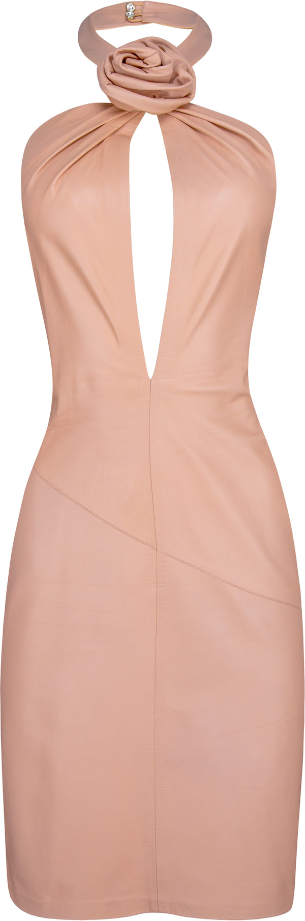 Gucci Fall 1999 Runway Nude Leather Flower Embellished Dress