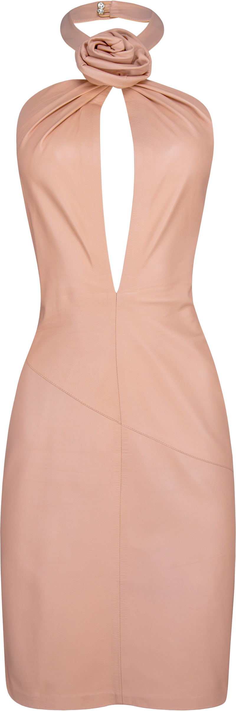 Gucci Fall 1999 Runway Nude Leather Flower Embellished Dress