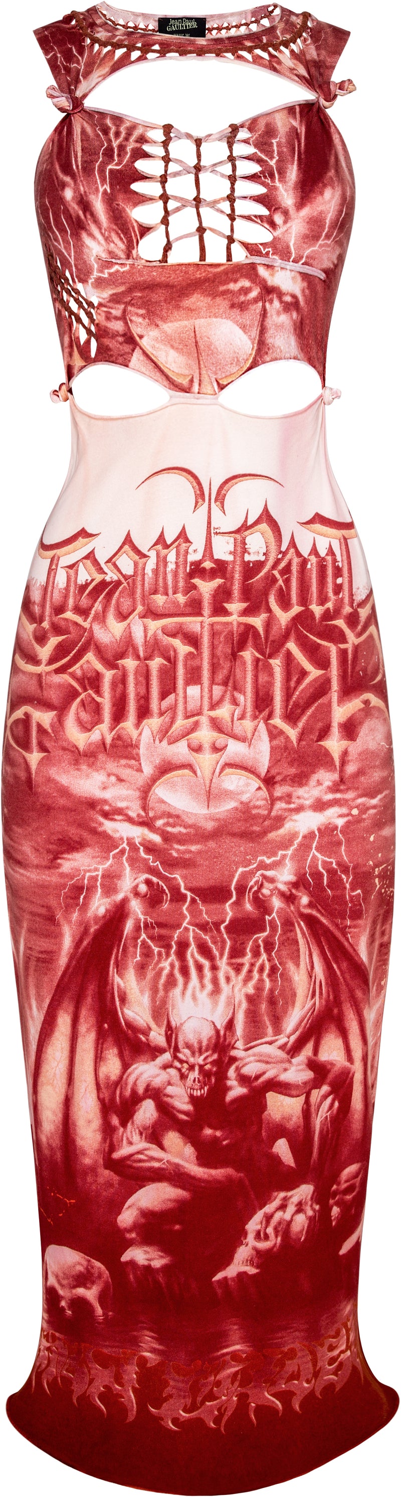 Jean Paul Gaultier Spring 2001 Printed Cutout Dress