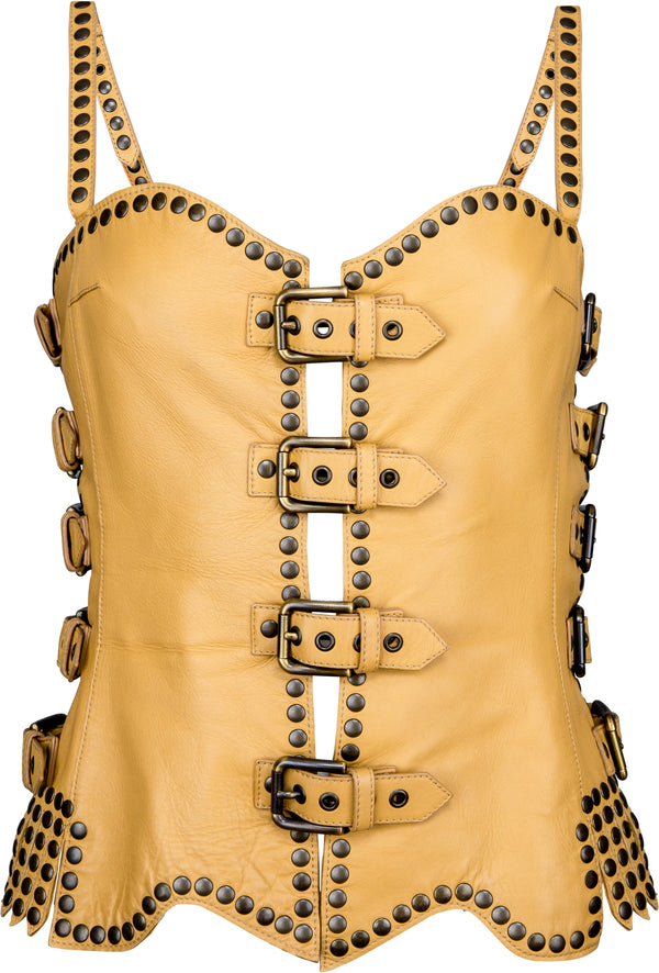 Dolce & Gabbana Spring 2003 Runway Leather Buckle Top