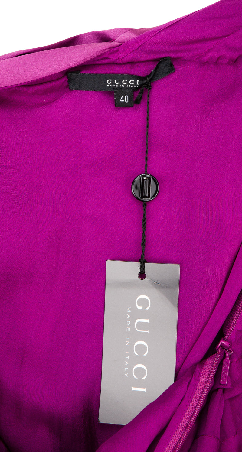 Gucci Fall 2004 Runway Silk Pleated Wrap Dress