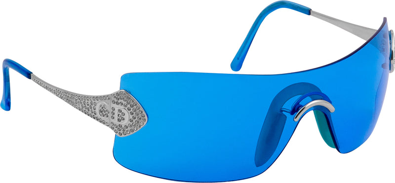 Christian Dior Fall 2000 Alek Blue Swarovski Embellished Logo Sunglasses