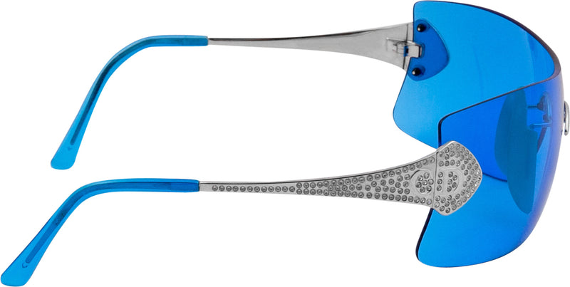 Christian Dior Fall 2000 Alek Blue Swarovski Embellished Logo Sunglasses