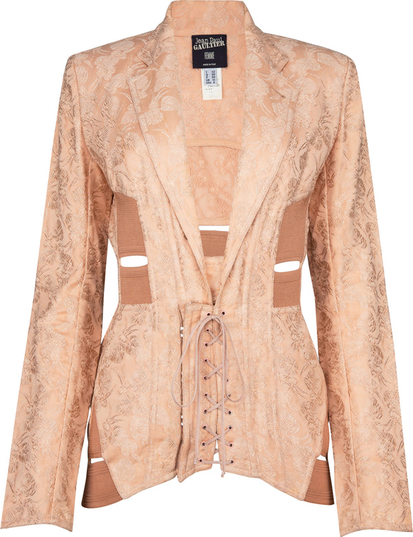 Jean Paul Gaultier Spring 2004 Runway Brocade Corset Jacket