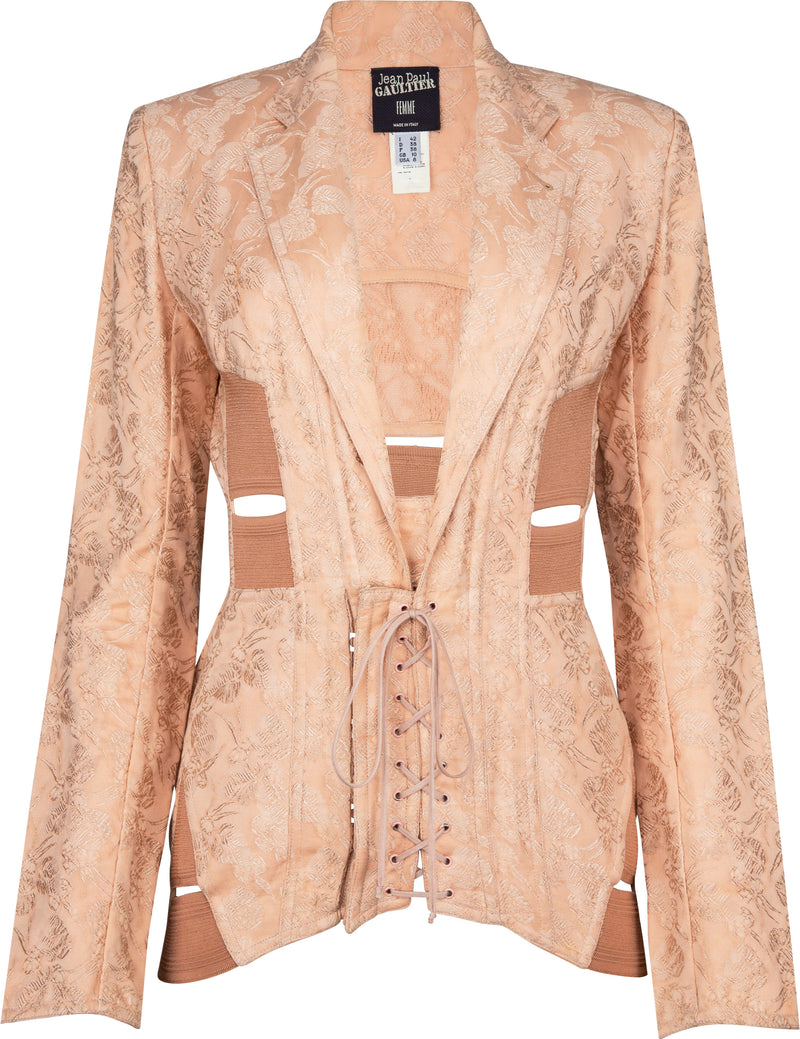 Jean Paul Gaultier Spring 2004 Runway Brocade Corset Jacket