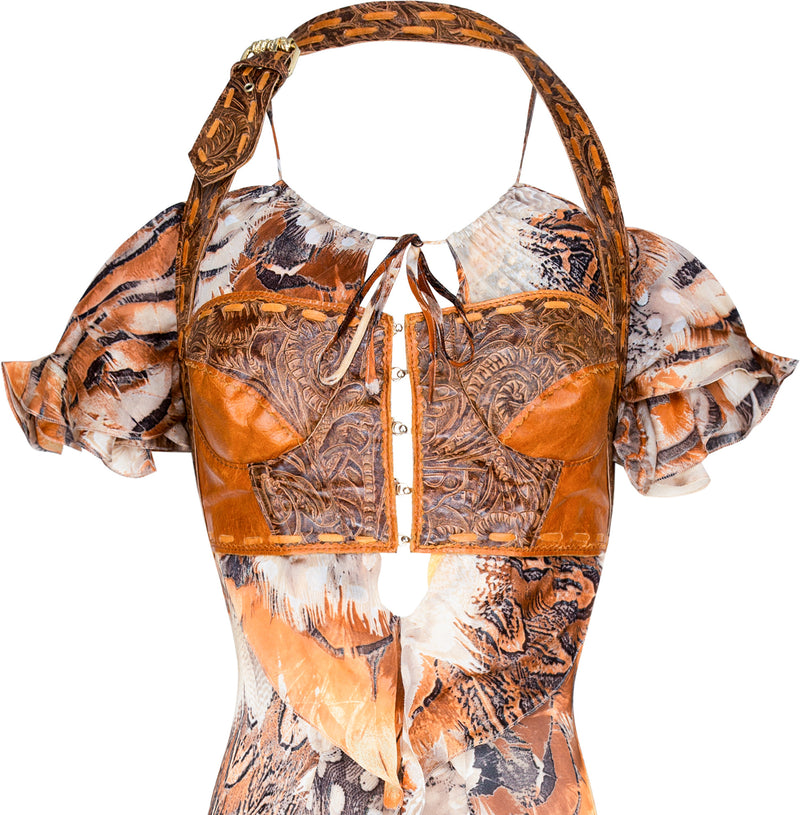 Roberto Cavalli Spring 2004 Runway Two-Piece Bustier Dress Set