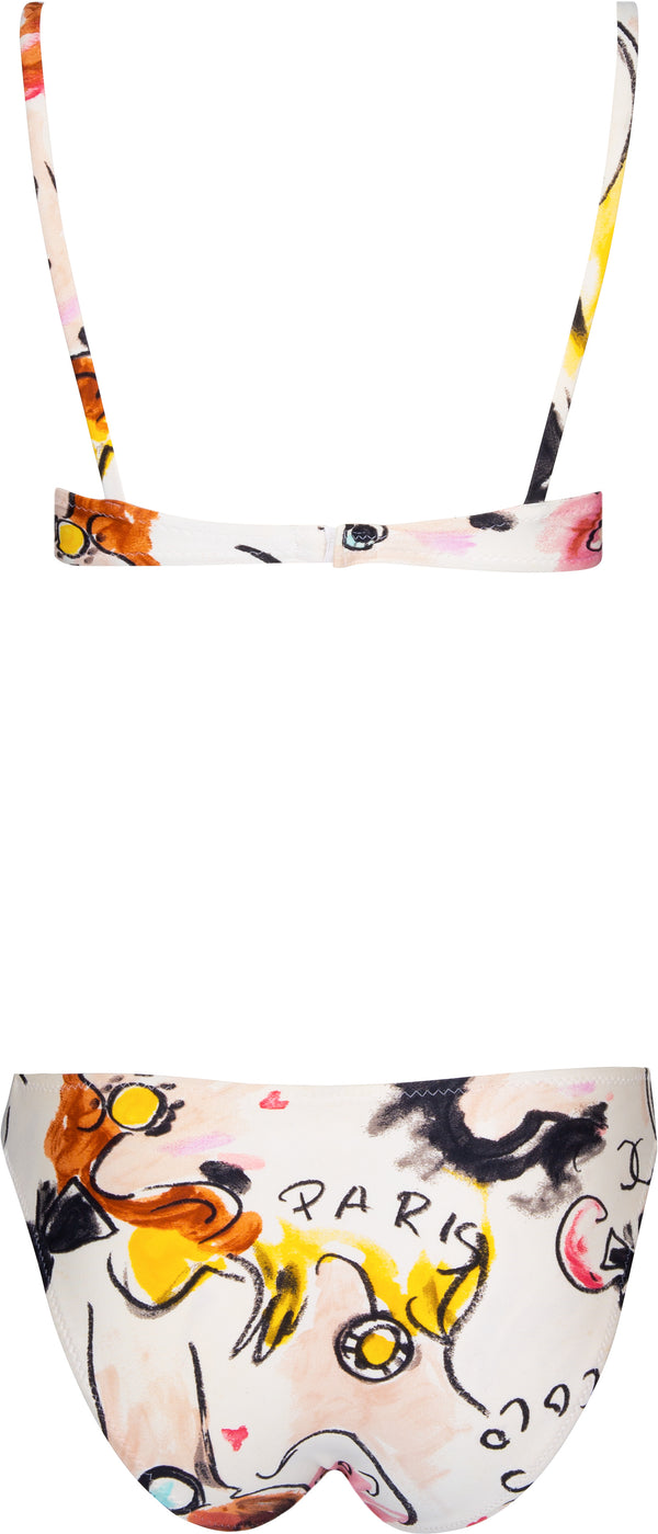 Chanel Spring 1995 Coco Printed Logo Bikini