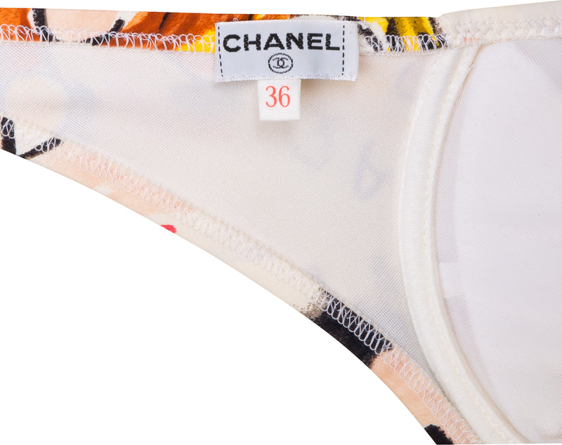 Chanel Spring 1995 Coco Printed Logo Bikini
