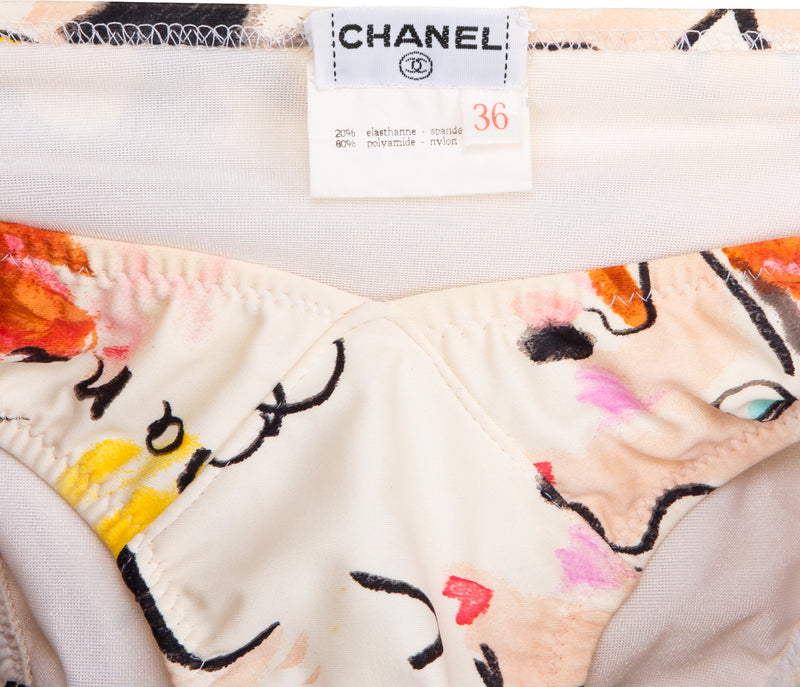 Chanel Spring 1995 Coco Printed Logo Bikini