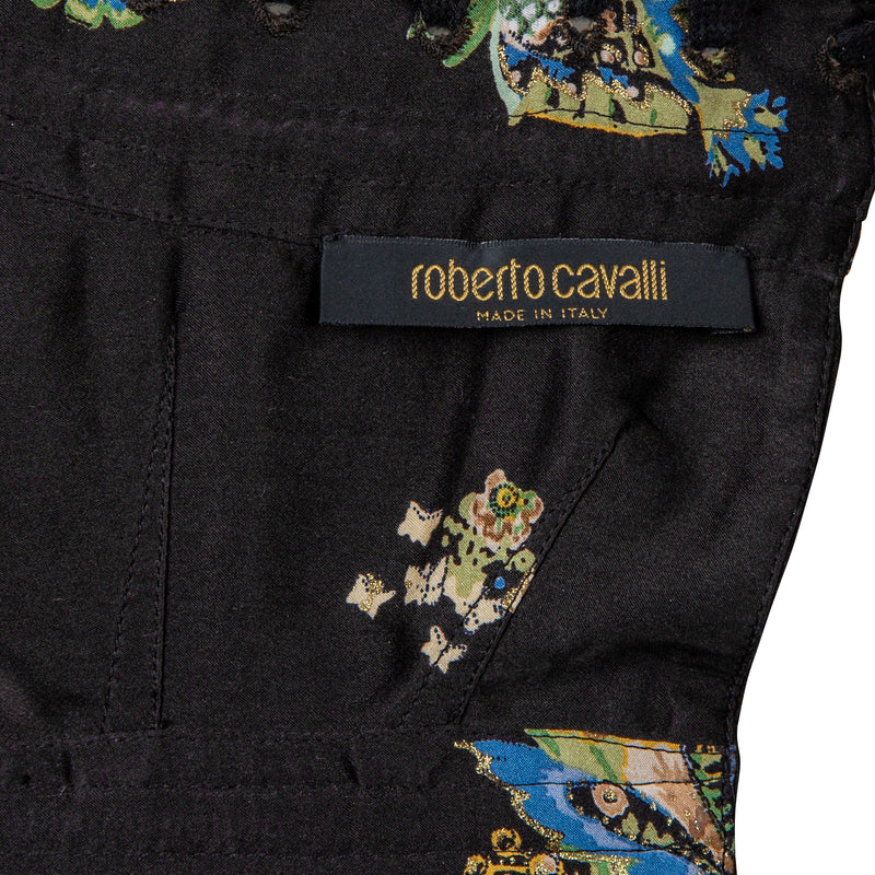 Roberto Cavalli Spring 2003 Runway Silk Printed Waist Cincher Corset