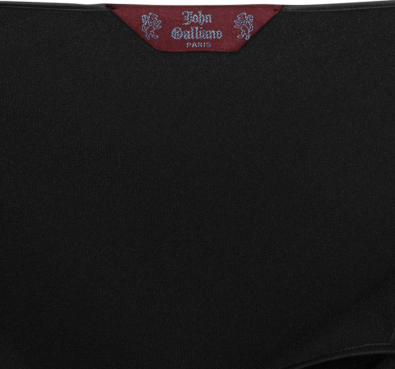 John Galliano Fall 2002 Black Appliqué Drape Gown