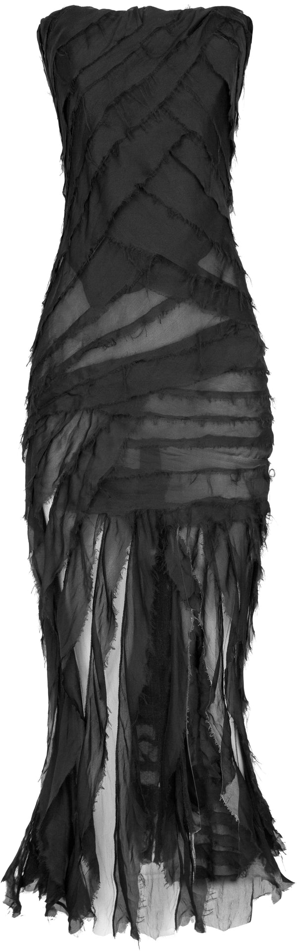 Roberto Cavalli Fall 2001 Runway Distressed Silk Gown