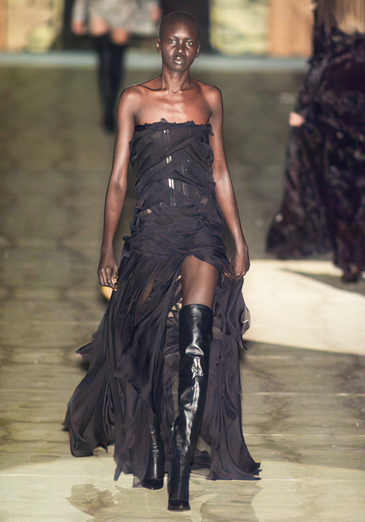 Roberto Cavalli Fall 2001 Runway Distressed Silk Gown