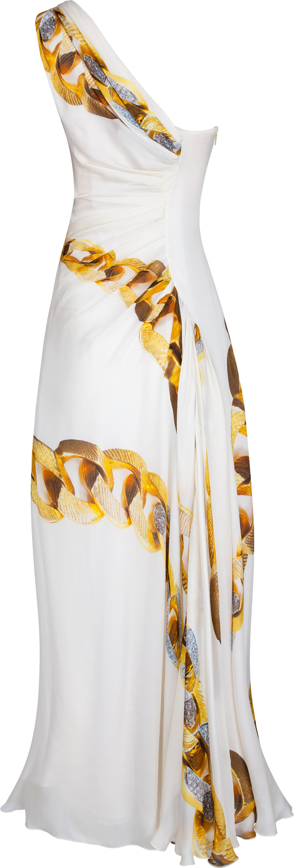 Roberto Cavalli Pre-Spring 2009 One-Shoulder Chain Printed Gown
