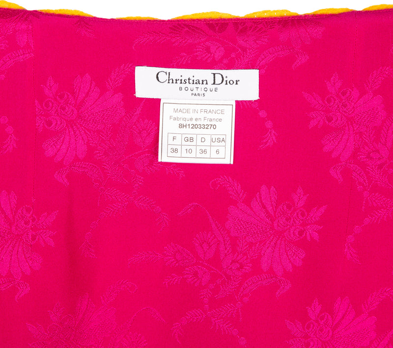 Christian Dior Fall 1998 Pink Tweed Pleated Skirt