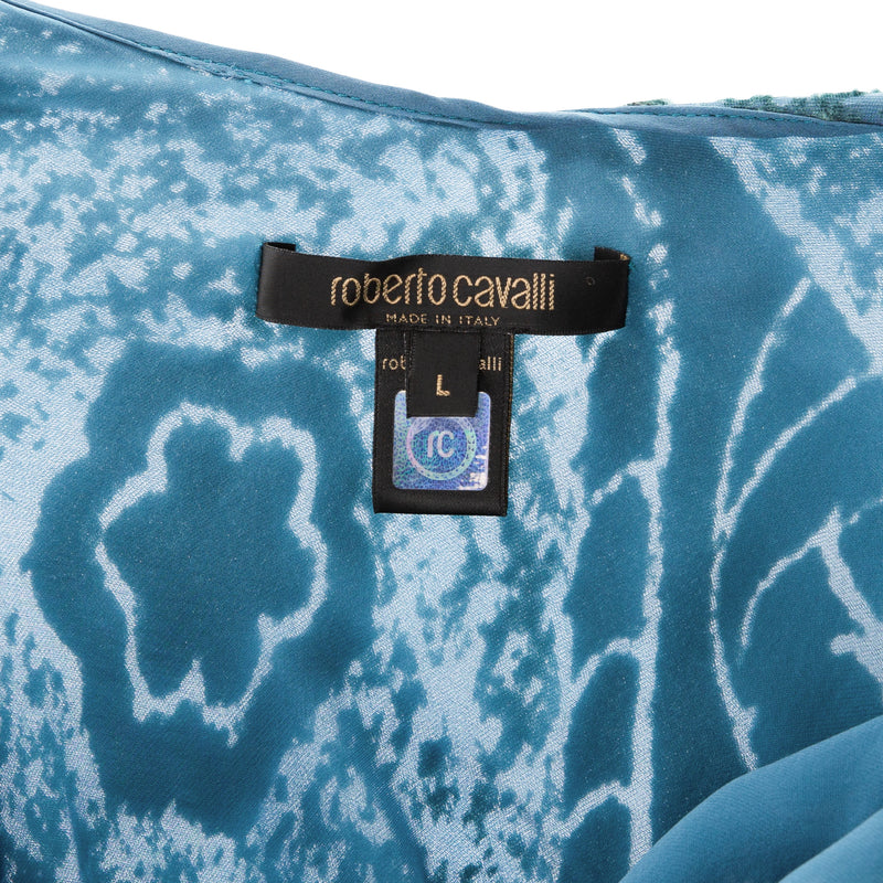 Roberto Cavalli Fall 2004 Printed Embellished Plunge Gown