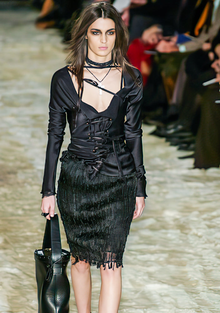 Gucci Fall 2002 Runway Lace-Up Silk Top