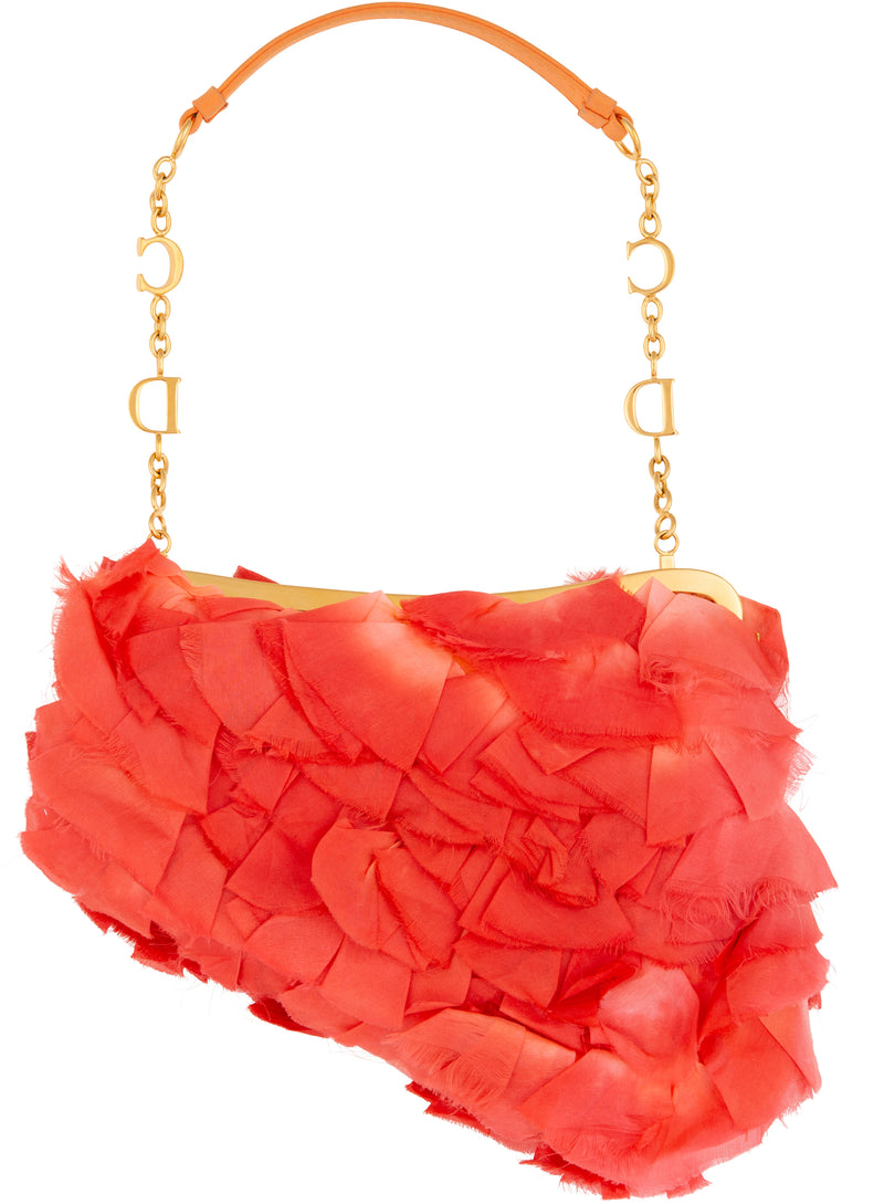 Christian Dior Limited Edition Floral Appliqué Saddle Bag