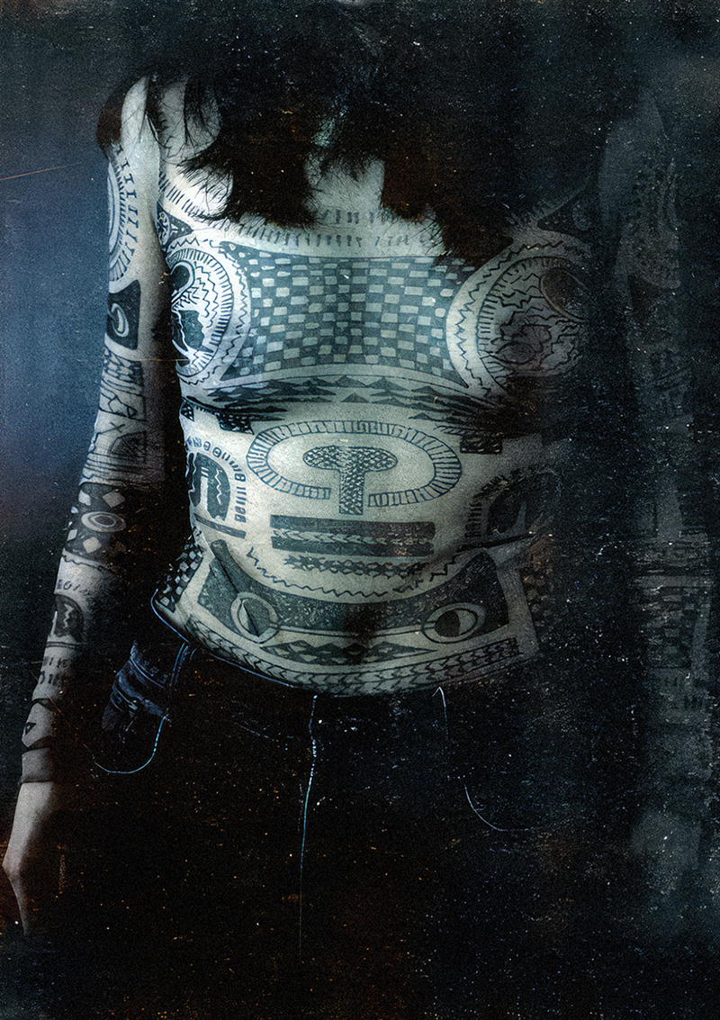 Maison Martin Margiela Spring 1989 Trompe-l'œil Tattoo Mesh Top