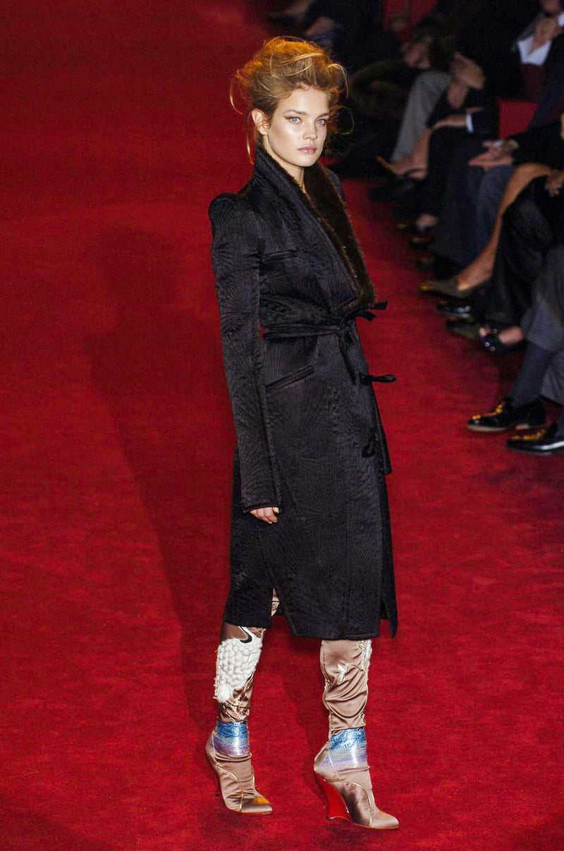 Yves Saint Laurent Fall 2004 Runway Silk Embroidered Boots