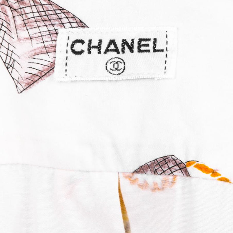 Chanel Spring 1996 Runway Lipstick Print Button-Up Top