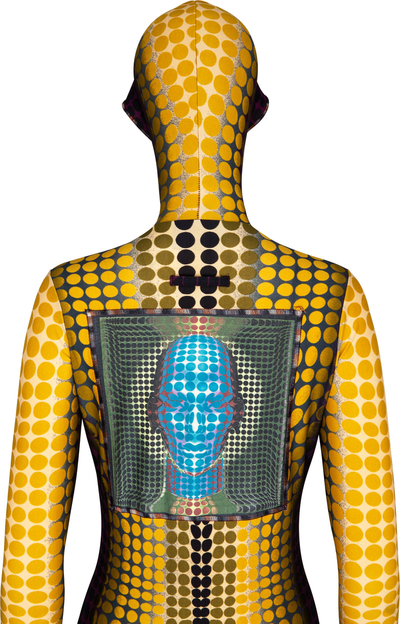 Jean Paul Gaultier Fall 1995 Runway Cyber Dots Hooded Catsuit