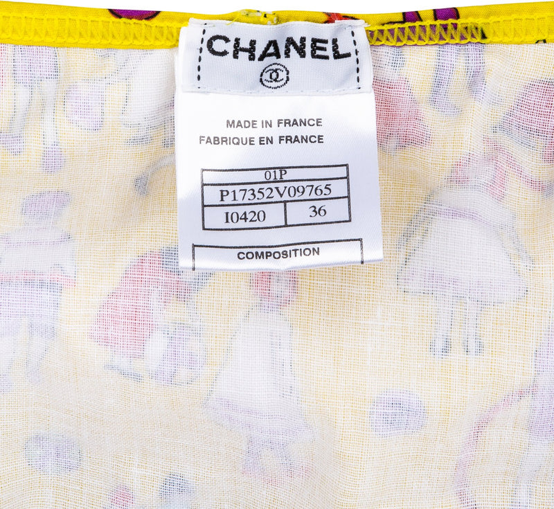 Chanel Spring 2001 Yellow Coco Printed Bikini