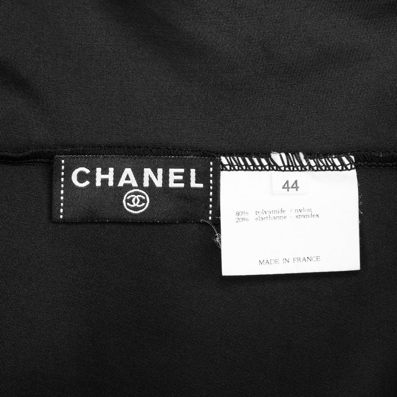 Chanel Spring 1995 Embroidered Logo Tie Shoulder One-Piece