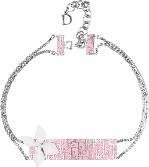 Christian Dior Girly Diorissimo Embellished Choker Necklace