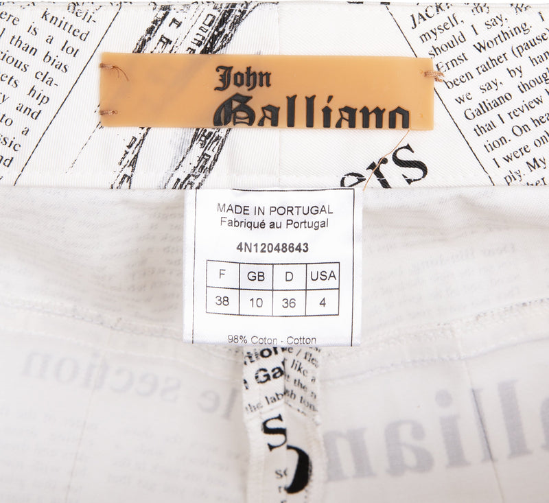 John Galliano Gazette Beige Newspaper Jeans
