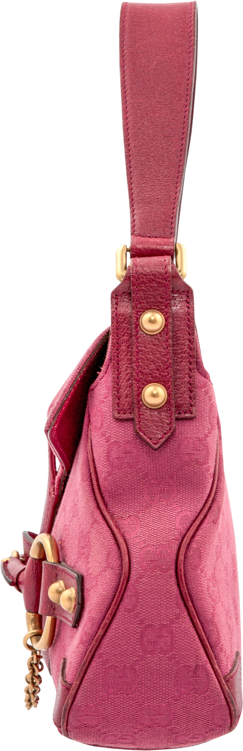 Gucci Monogram Horsebit Embellished Bag