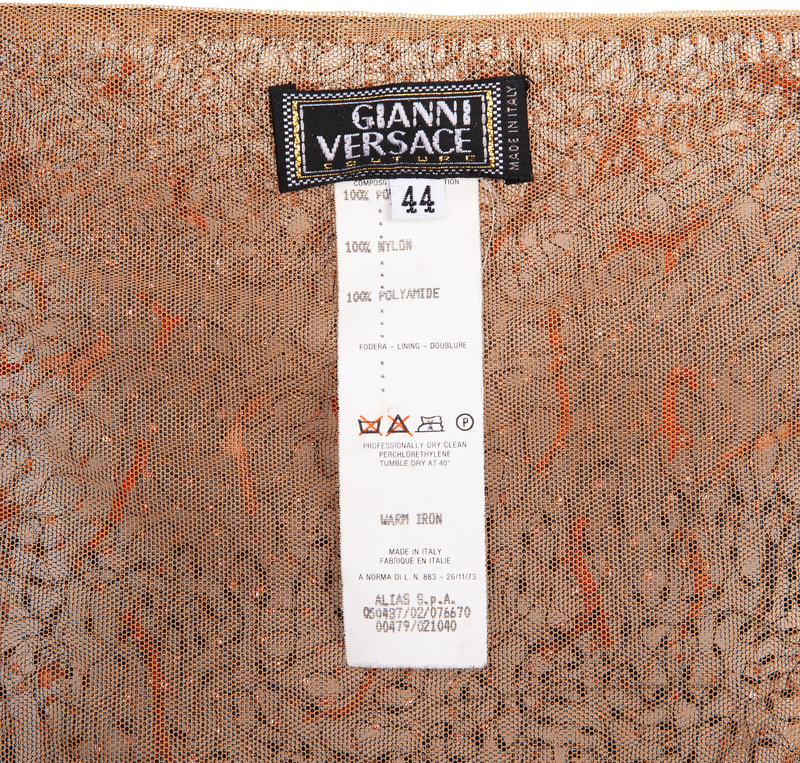 Gianni Versace Fall 1999 Runway Coral Beaded Bustier Top