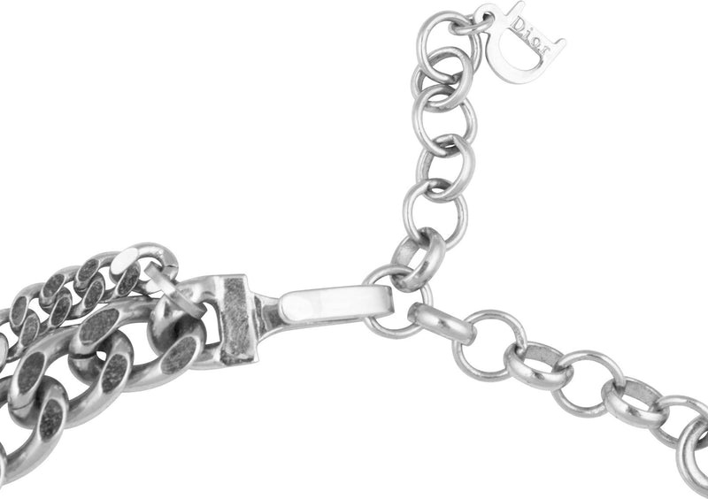 Christian Dior Double Chain Plate Choker Necklace