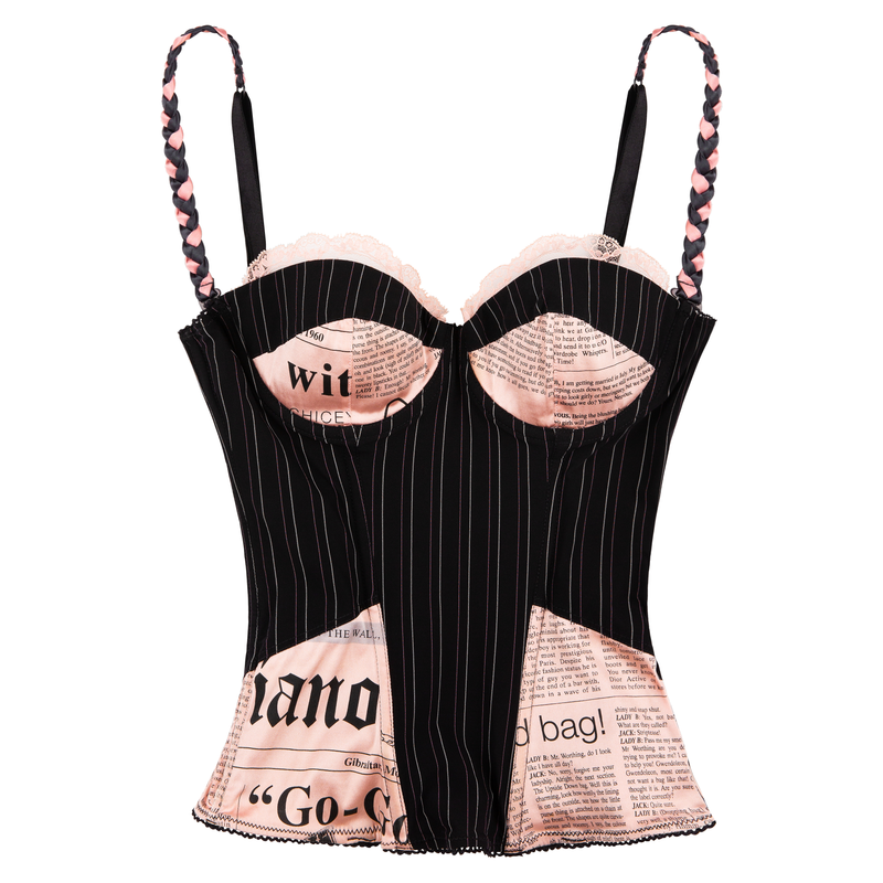 John Galliano Gazette Newspaper Corset Bustier Top