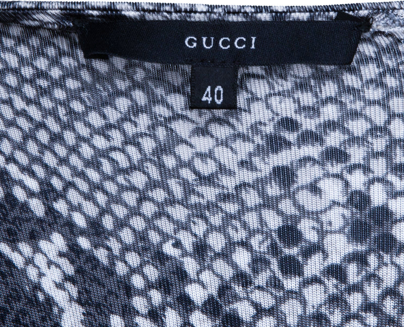 Gucci Spring 2000 Printed One-Shoulder Dress