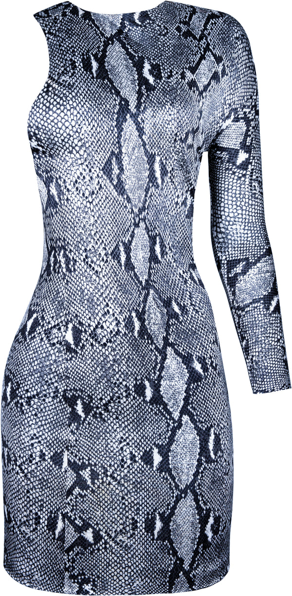 Gucci Spring 2000 Printed One-Shoulder Dress