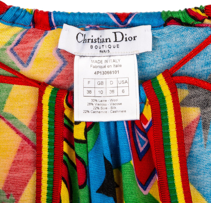 Christian Dior Multicolor Rasta Mania Knit Dress