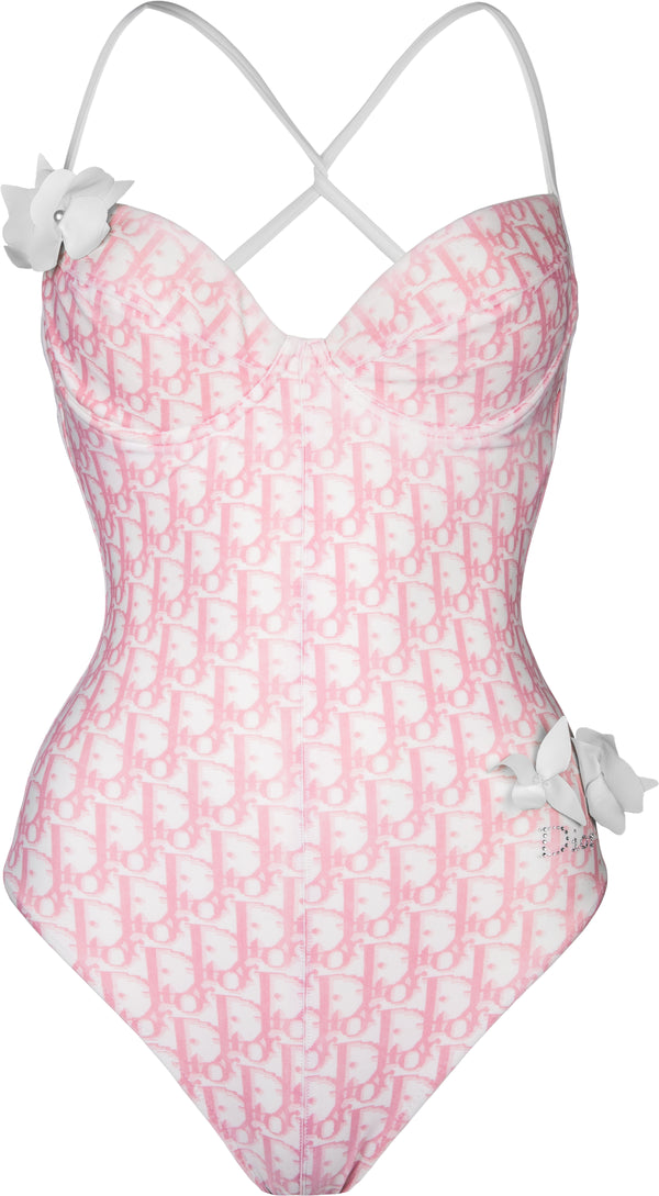 Christian Dior Diorissimo Girly Floral Embellished One-Piece
