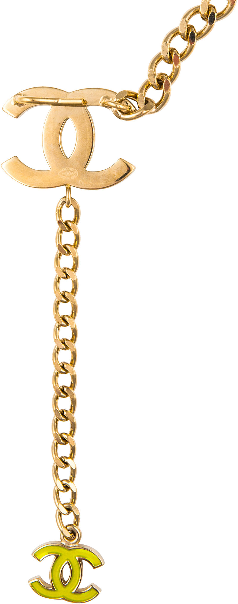 Chanel 2004 Gold Multicolor Logo Chain Belt