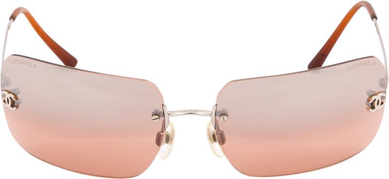 Chanel Rimless Logo Mirror Sunglasses