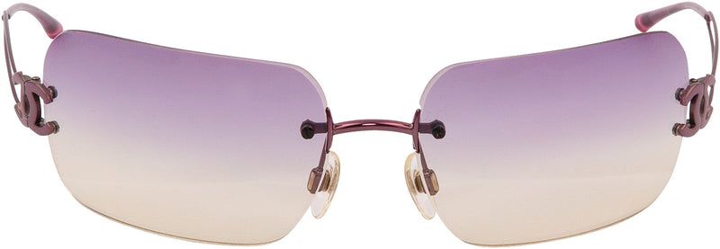Chanel Purple Rimless Logo Sunglasses