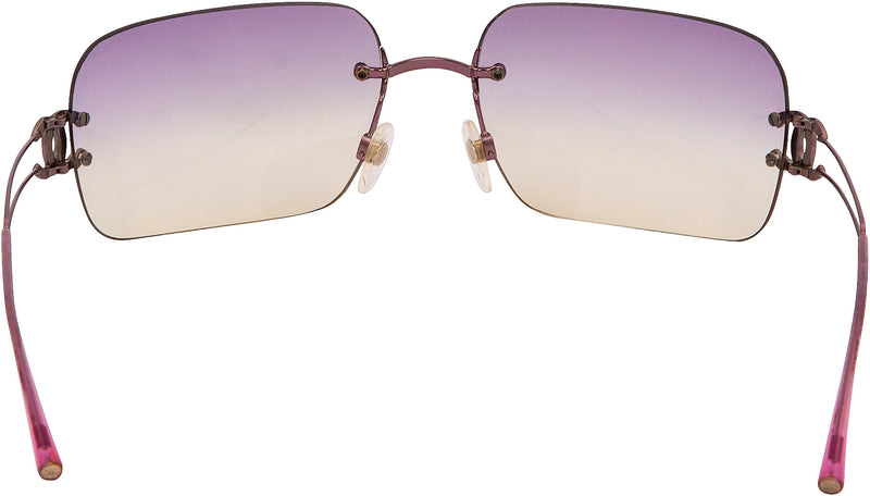 Chanel Purple Rimless Logo Sunglasses